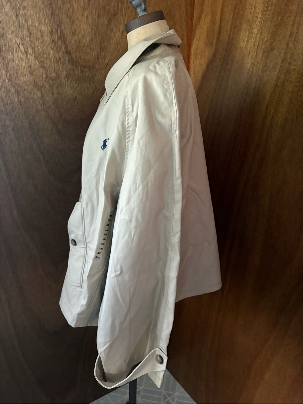 NEW POLO RALPH LAUREN SZ XXL Khaki Beige Cotton Twill Jacket Short Trench - Picture 3 of 11